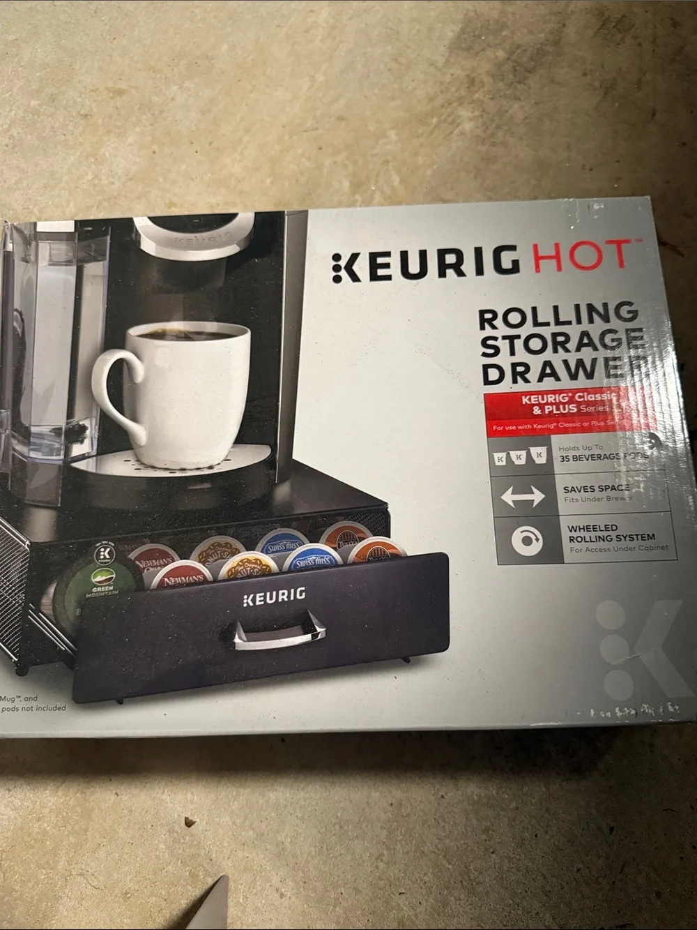Keurig Black Rolling Storage Drawer and Keurig Water Filter Kit-NEW